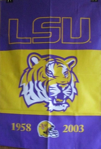 LSU Tigers CHAMP YEARS DOUBLE SIDED 28 x 40 BANNER ! VINTAGE DESIGN ! Cover