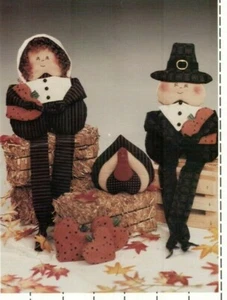 Thankful Hearts Sewing Pattern Primitive Folk Art Thanksgiving Pilgrims Turkey - Picture 1 of 2