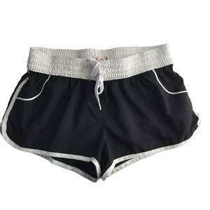 OP Ocean Pacific 100% Polyester Board Shorts Swim Shorts Black White Waistband M - Picture 1 of 8