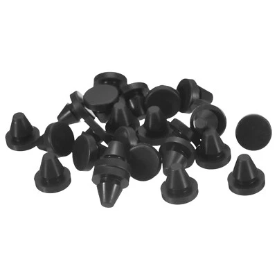 UXCELL 25 Stück Silikonstopfen,Gummi-Rundlochstopfen für 6-7mm Löcher,Schwarz