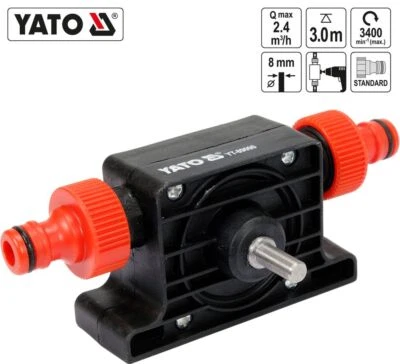 YATO Bohrmaschinenpumpe Umfüllpumpe selbstansaugend Transferpumpe Elektrobohrpumpe