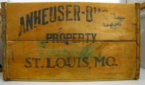 Anheuser-Busch 1 tasca custodia in legno 10" x 11 1/2" x 18" anni 30-40 St. Louis,MO - Foto 1 di 6