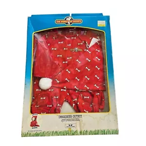 World Of Snoopy Designer Outfit Red Pajamas Bone Pattern For Talking Snoopy - Picture 1 of 11
