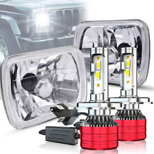 Pair 5X7 7x6 Inch LED Headlights Hi-Lo DRL For Ford E-150 E-250 E-350 Club Wagon