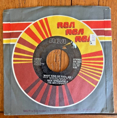 RICK SPRINGFIELD What Kind of Fool am I/How do you talk to girls 45 tested EX - Image 1 of 4