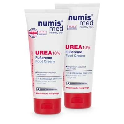 numis med Fußcreme 10% Urea für sehr trockene & raue Füße - Fusscreme 2x 100 ml