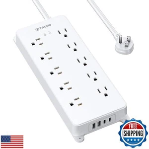 TROND Surge Protector Power Strip, 4000J, ETL Listed, 10 Widely Spaced Outlet - Picture 1 of 5