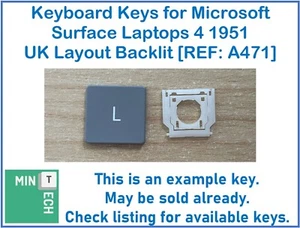 Tastatur Ersatz Tasten Microsoft Surface Laptops 4 1951 UK Layout Hintergrundbeleuchtung - Bild 1 von 8