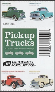 US 5101-5104 5104a Pickup Trucks F gutter label block 4 MNH 2016 - Picture 1 of 1