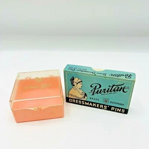 Vintage Werbung puritanische Schneider Pin Box & Studio Girl Kunststoff Box Requisiten - Bild 1 von 10
