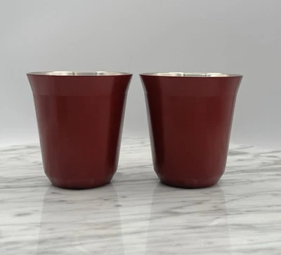 Juego de 2 tazas de café espresso Pixie Lungo rojo 5,5 diseñadores metal Nespresso Collections Foto 1 de 4