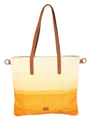 骆驼活动包女式均码帆布托特包图案皮革细节 — 第 1/4 张图片