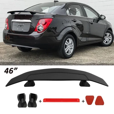 46" Rear Trunk Spoiler Wing GT Style Matte Black For Chevrolet Sonic 2014-2020 - Изображение 1 из 4
