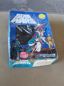 COSTUME E MASCHERA DARTH VADER STAR WARS Ben Cooper 1977 vintage con scatola Med 8-10 - Foto 1 di 9