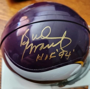 BUD GRANT AUTOGRAPHED MINNESOTA VIKINGS MINI HELMET W/ HOF 94 PSA/DNA LEAF COA - Picture 1 of 9