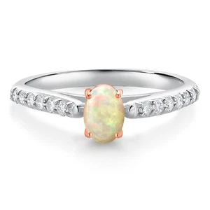 0.68 Ct Green Tourmaline G/H Lab Grown Diamond 10K White and Rose Gold - Picture 1 of 4