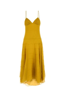 SAINT LAURENT Yellow Crepe Dress New & Authentic - Image 1 of 3