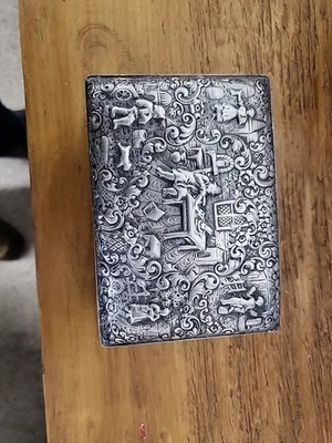 ANTIGUA CAJA BARATIJA PLACA PLATA REPOSSE DE BARBOUR S.P.C0 INTERNATIONAL S.CO Foto 1 de 4