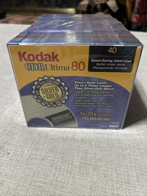 NIP 40 CD-R Kodak Ultima Silver + Gold Recordable Discs 80 min 1x-12x 700MB - Image 1 of 4