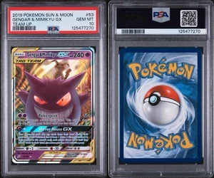 Gengar & Mimikyu GX 53/181 PSA 10 gemas como nuevas Sun & Moon Team Up Tag Team 2019 - Imagen 1 de 3