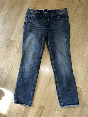Kut From The Kloth Catherine Boyfriend Jeans Black Faded Size 16 - Image 1 of 4