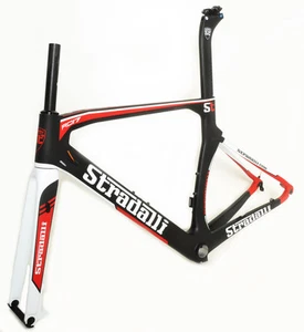STRADALLI RD17 CARBON FIBER AERO DISC BRAKE ROAD BIKE BICYCLE FRAME SET 45CM XS - Picture 1 of 12