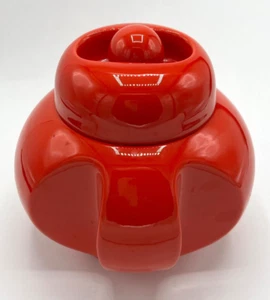 MOD Space Age Glossy RED Lidded Ceramic Container Canister ITALY, Vintage 1960s - Picture 1 of 7