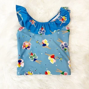 Hanna Andersson Girls Sun Block Swim Tankini Top Fairy Sky Blue Beach Pool US 10 - Picture 1 of 6