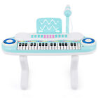 37 Key Electric Kids Piano Mini Musical Toy Keyboard w/ Mic & Stand Blue