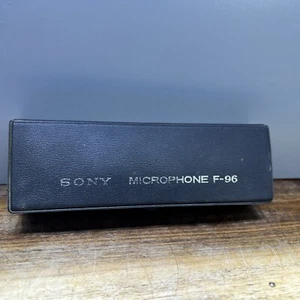Micrófono dinámico Sony vintage y estuche F-96 portátil con cable probado funciona - Imagen 1 de 3