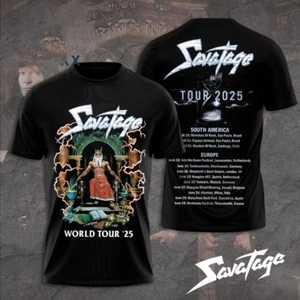 Savatage World Tour 2025 3D T-Shirt Gift For Fans All Sizes UR993 - Picture 1 of 2