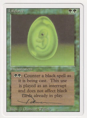 Signed Lifeforce Proof LP Revised Artist Dameon Willich 1994 WOTC MTG Magic AP! - Image 1 of 2