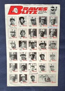 1978 Atlanta Brave Blitz Team Autographed Poster, 10 Autographs incl Bobby Cox - Picture 1 of 3