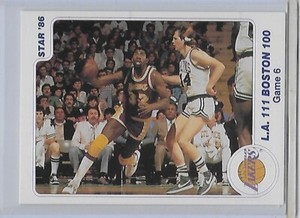 1986 Star Los Angeles Lakers Champs MAGIC JOHNSON DANNY AINGE Game 6 #7