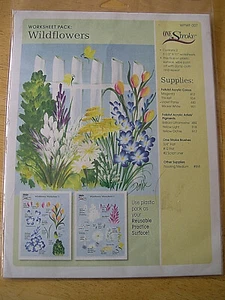 FolkArt One Stroke Worksheet Pack Wildflowers WPWF-007 - Picture 1 of 2