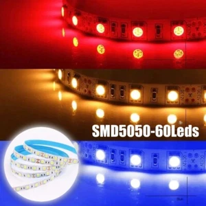 DC24V 16.4ft SMD 5050 60leds/m LED Light Strip 10cm Cuttable Flexible Colorful - Picture 1 of 45