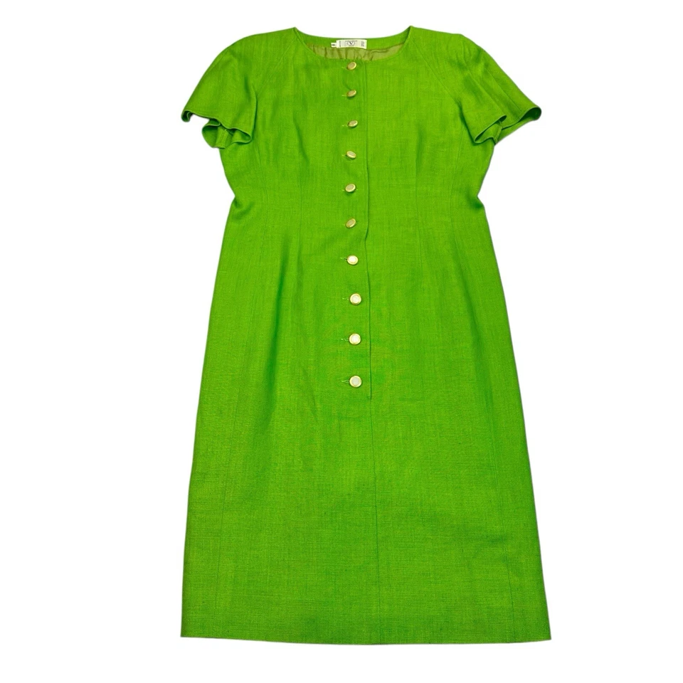 Vestido Valentino Vintage Mujer 14 Líneas Verde Miss V Lana Boucle Italia Forrado Foto 1 de 4
