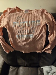 Little Lass Girls Sweater, Cute Pink, 7/8, The Future Starts Here - Picture 1 of 3