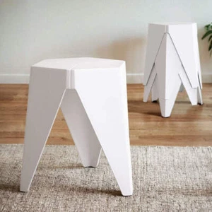 Artiss 4PC Puzzle Stool Bar Stools Stackable White - Picture 1 of 7