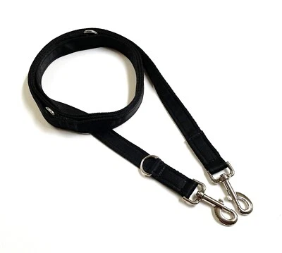 Black Dog Lead Police Style 5ft 8ft 11ft 15ft Training Double Ended Adjustable  - Image 1 of 4