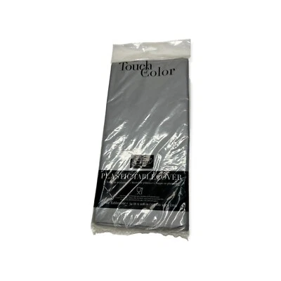 Mantel de plástico Touch of Color gris/plateado 54 pulgadas nuevo Foto 1 de 2