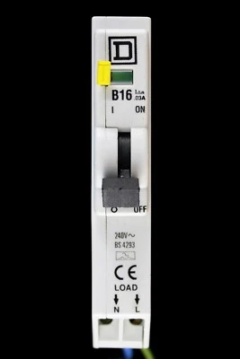 SQUARE D 16 AMP CURVE B 10kA 30mA RCBO TYPE A QOE - Image 1 of 4
