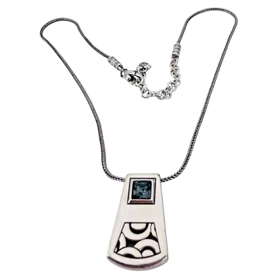 Brighton Necklace Silver Crystal Medallion  17” Boho Chic - Image 1 of 4