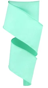 Verde Turquesa/Azul 2.5" x 2 yardas Cinta Sólida Cableada Pastel Primavera Navidad - Imagen 1 de 2