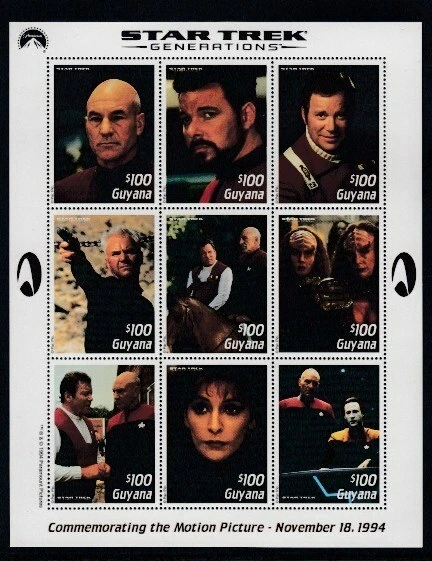 GUYANA Star Trek Generations MNH sheetlet - Image 1 of 1