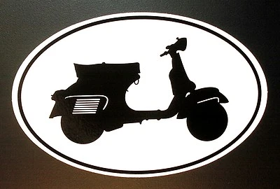 VESPA GS decal Euro oval vinyl bumper sticker piaggio motor scooter italia - Image 1 of 2