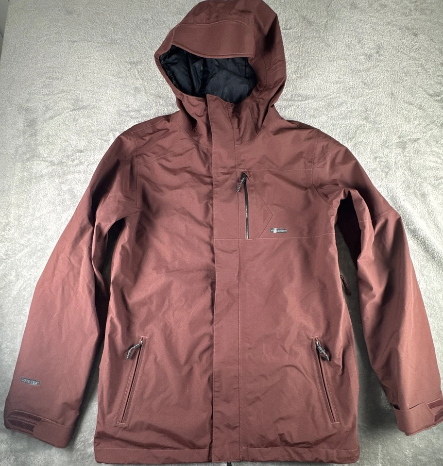 Volcom Gore Tex Jacket Mens S Red Waterproof Hooded Snow Lightweight Camo - Image 1 of 4