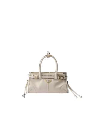 PRADA Bonnie Mini $2750 White Leather Top Handle Bag New & Authentic - Image 1 of 4