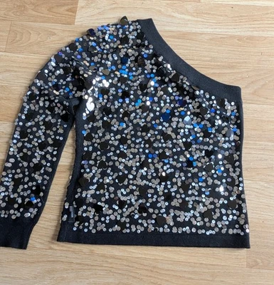 Love Moschino Women's Black And Silver Sequin Top - Image 1 of 4
