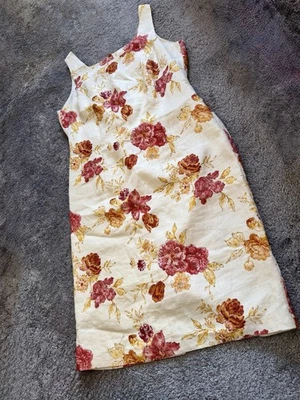 Vintage St Michael’s (M&S) 100% Linen Floral Lined Dress - Image 1 of 4